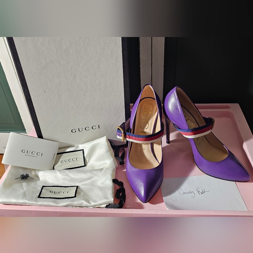 Gucci Purple Stiletto Heels with Pointed Toe